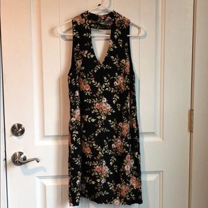 WAYF floral dress with wrap neck